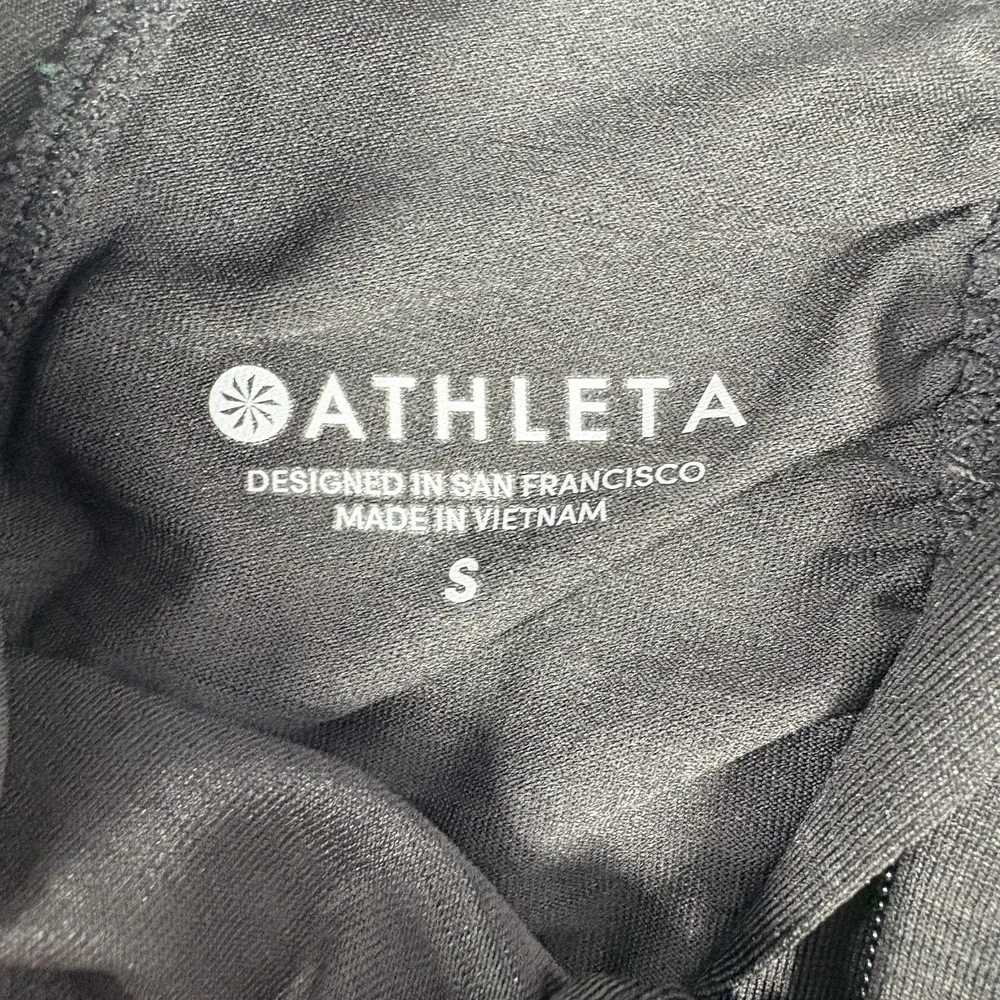 Athleta‎ Pullover Womens S Black Heather Half Zip Long Sleeve Running Gym Pocket